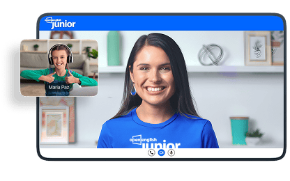 Em nossas aulas online, seu filho vai interagir com os professores! - Open Enlgish Junior